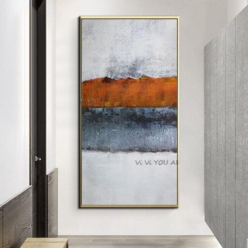 Original Pure Hand PAinted Oil Modern Minimalist Living Room Abstract Thick Color Mural Nordic Corridor Vertical Porch Decorati