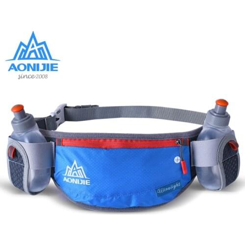 AONIJIE E882 Marathon Jogging Cycling Running Hydration Belt Waist Bag Pouch Fanny Pack Phone Holder with 170ml Water Bottles
