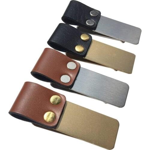 PPYY NEW -Pen Loop Traveler Notebook Leather Pen Holder with Stainless Steel Clip 4 Pack