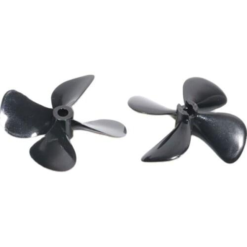 1Pair 4-Blades CW CCW Propellers High Torque 50mm/55mm/60mm Fully Immersed Water Props with 4mm Shaft for RC Fishing Boat Model