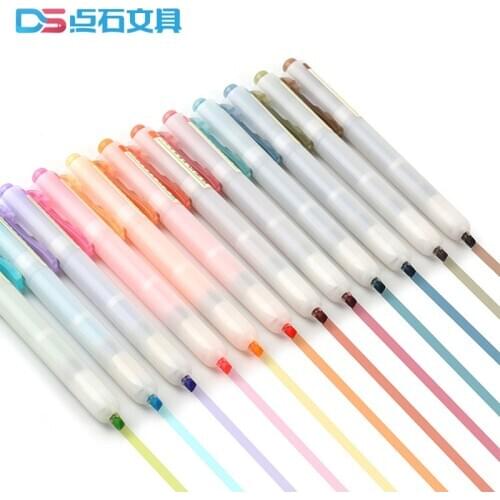 Yoofun 24 Colors Morandi Fluorescent pen high quality Cute creativity highlighter pen DIY journal pens kawaii Graffiti supplies