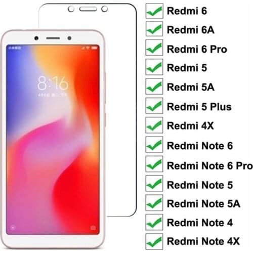 9H Tempered Glass For Redmi 6 Pro 6A 5 Plus 5A 4X S2 Go K20 Screen Protector Glass Redmi Note 6 5 5A 4 4X Pro Protective Film