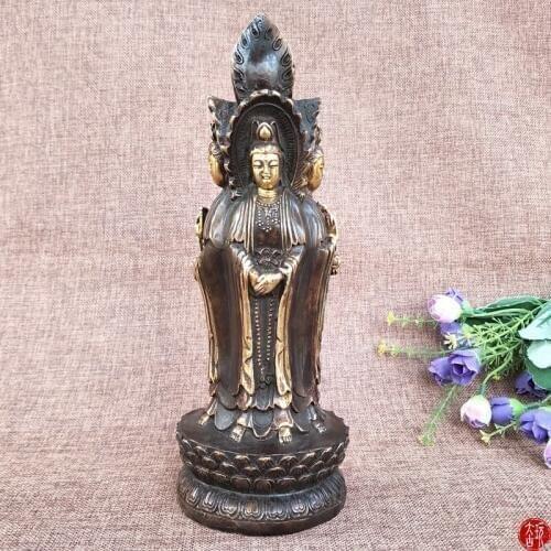 Antique Old QingDynasty copper Four-faced buddha statue ,Decoration,hand crafts,best collection&adornment,free shipping