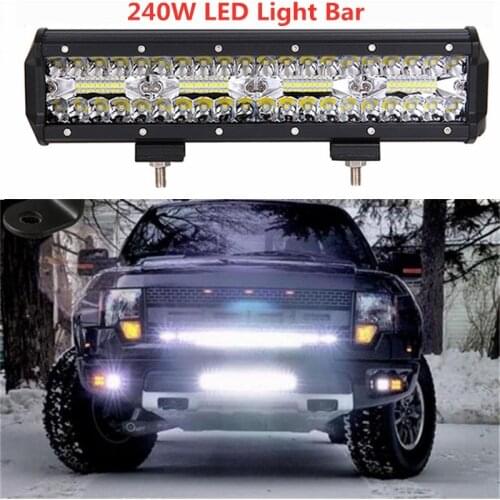 4" 12" 60W 240W LED Light Bar Triple Row Combo Beam LED Bar for Offroad Boat Car Truck 12V 24V ATV SUV 4WD 4x4 LED Work Light