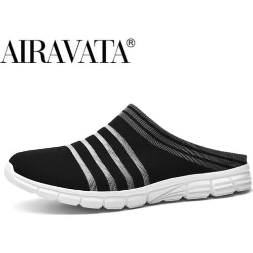 Airavata Lazy Half Slippers Unisex Mens and Womens Couple Slip On Outdoor Lightweight Male Four Seasons Breathable Shoes
