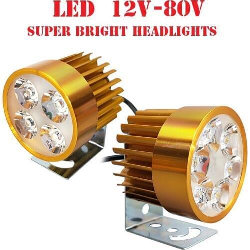 Bike Lingts External Modified LED Lingt Electric Bicycle 12V - 80V 4/6 LED 900/1400 LM Electric Bike Motorcycle Lights