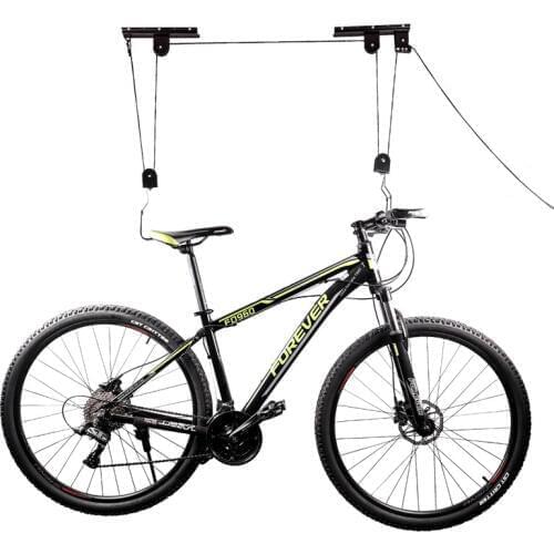 Deemount Bicycle Ceiling Suspension Mount Rack for Bike Storage Repair W/ Locking Mechanism Rope & Pulleys to Hoist or Lower