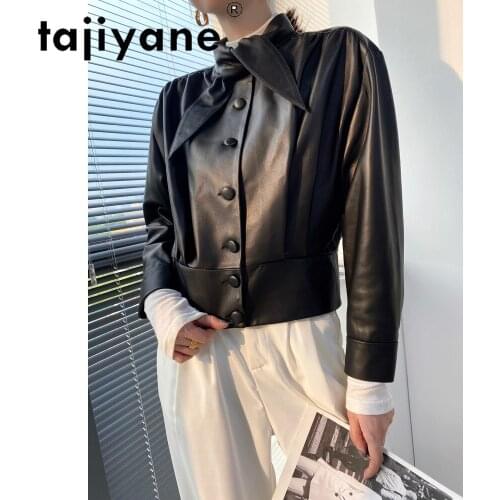 Womens Leather Real Clothes for Women Ladies Korean Style Woman Genuine Sheepskin Jackets Fashion Mujer Faldas TN2836