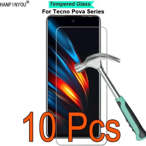 10 Pcs/Lot For Tecno Pova / 2 Pova2 6.9" 9H Hardness 2.5D Ultra-thin Toughened Tempered Glass Film Screen Protector Guard