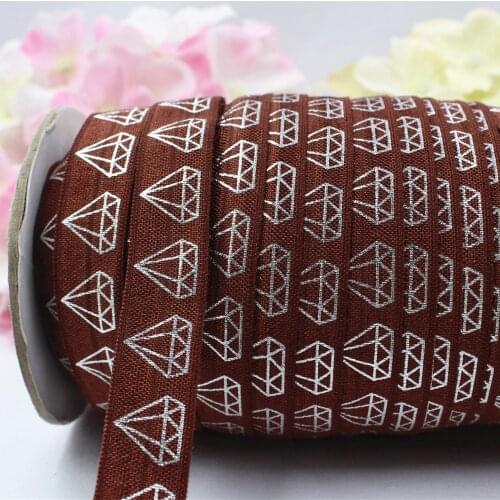 16608-4 ,5/8'' 16MM hot Silver print rhombus Elasticity ribbon , 10 yards DIY handmade hair accessories Material , free shipping