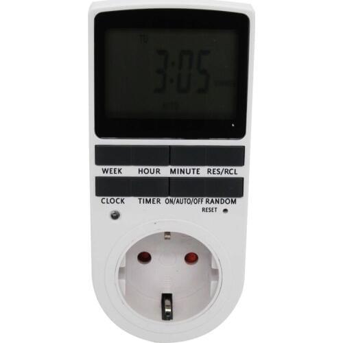 2pcs Digital Programmable Timer Socket Switch for Household Appliances Refrigerator LCD Display Electronic Devices EU Plug