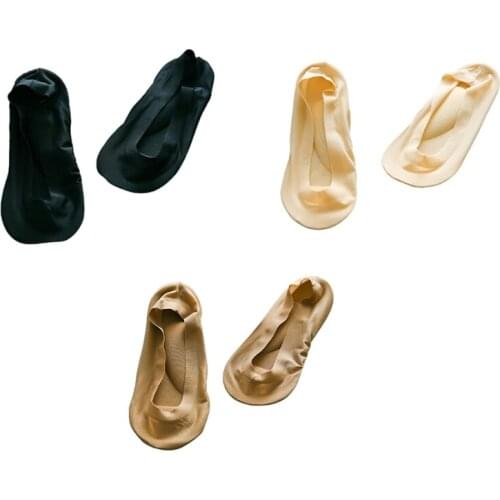 3 Pair Women Invisible Low Cut No Show Socks Arch Support 3D Padded Sponge Liner