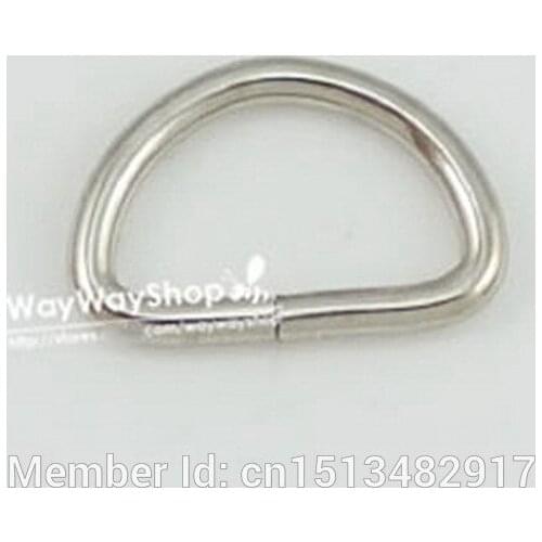 300 pcs 25mm 1'' D Dee Ring Non Welded for ribbon Buckle Belt Webbing Bag Paracord Nickle
