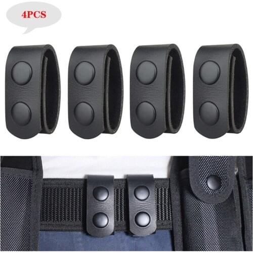 4pcs Adjustable Thickened Tactical Belt Buckle Police Military Accessories Double Snap Buckle Nylon Tactical Belt Loop Retainer