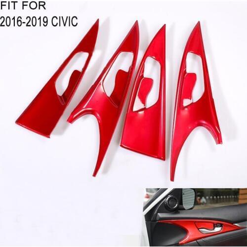 Fit For Honda Civic 10th Sedan 2016 2017 Hatchback 2017 Carbon Fiber Style Inner Door Handle Bowl Panel Cover Trim 4pcs