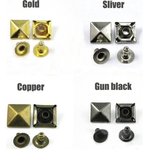 50pcs/lot 8mm Leathercraft Accessories Pyramid Rivet Stud Collision Nail Metal Spike Rock Mix Color Free Shipping
