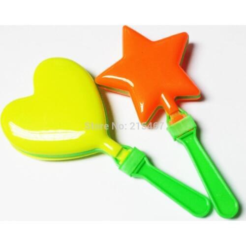 6 pc Heart & Star Hand Clapper 13cm Noise maker Novelty Birthday Party Favor Favour Bag Gift Pinata Kid Fiesta Goody Loot Filler