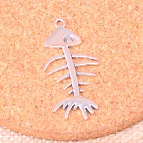 10pcs Fish Bone Charms Metal Pendants for Bracelet and Necklace Jewelry DIY Handmade 42*21mm