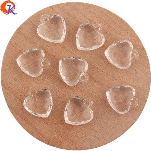 Cordial Design 20x22mm 250Pcs Acrylic Bead/Jewelry Accessories/Hand Made/DIY Making/Heart Shape/Clear Beads/Earring Findings