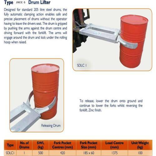 Hot sale Forklift accessories Forklift attachment Drum lifter for Oil barrel handling
