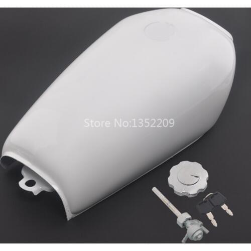 9L 2.4 Gal Motorcycle White Retro Cafe Racer Fuel Tank Gas Tank Mount Kit For Honda CG125 Custom Universal Accessories