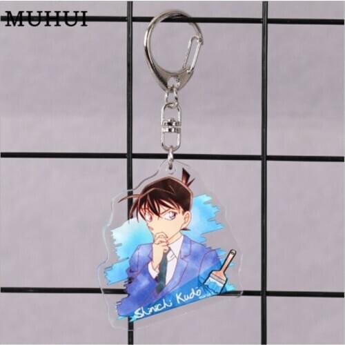 Free shipping Anime Detective Conan Keychain Acrylic Keyring Chaverio Llavero 19385