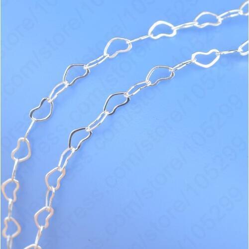 Free Ship Korea Stylish Top Quality 1PC 18" Genuine 925 Sterling Silver Heart Design Necklace Chains Romantic Gift Jewelry