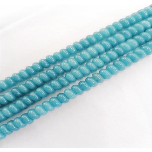 1 Strand 5x8mm Sky Blue Malay Jade Abacus Loose Beads DIY Fashion Jeawelry Making Accessories Unisex 15.5"