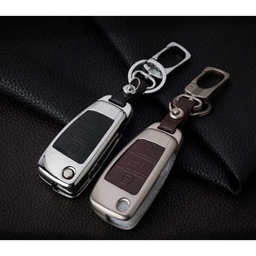 Peacekey Zinc Alloy Leather Car Key Cover Case For Audi A4 B6 A1 A3 A5 A6 A7 A8 R8 Q3 Q5 Q7 TT 80 B5 B7 B8 C5 C6 R8 A4L A6L Key