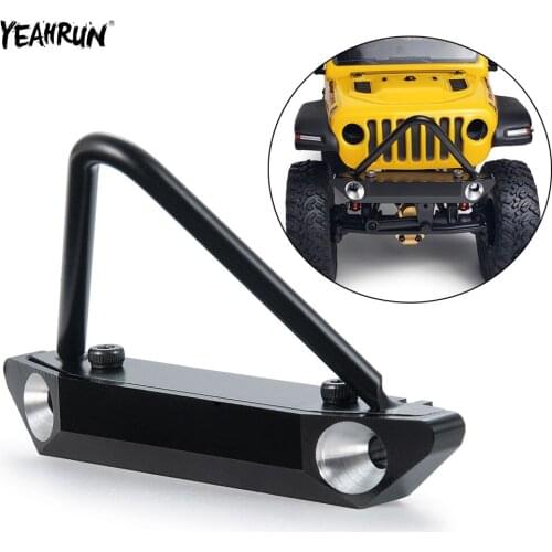 YEAHRUN Black Metal Front Bumper For 1/24 Axial SCX24 AXI90081 AXI00001 AXI00002 RC Crawler Car Upgrade Parts