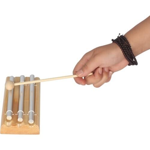 Baby Toy Kid Three Tone Percussion Instrument With Mallet Toys 16cm Child Funny Wind chimes Music Play game Toy