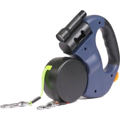 Dual Dogs Pet Traction Ropes Auto Adjustable Dog Cat Pet Leash Rope Retractable Dual Pets Strap Leash Auto Flexible Pet Dog Rope