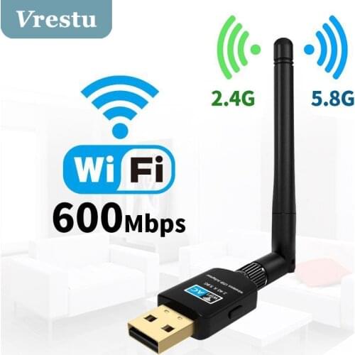 Hot Sale 600M USB Wifi Adapter 5.8GHz 2.4GHz USB Wifi Receiver Wireless Network Card 1200M Wifi High Speed Antenna Wifi Adapter