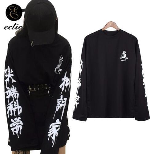 Harajuku Dark Gothic Lettering Poleron Mujer 2021 Goth Hoodie Women Oversize Korean Streetwear Extra Long Sleeve Hoodie Pullover
