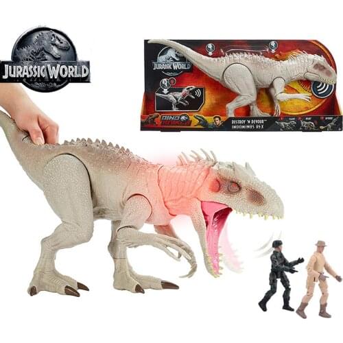 Jurassic World Cretaceous Tyrannosaurus Rex Dinosaur Toys Indominus with Chomping Mouth Lights&Sounds for Kids Toys Gift GCT95