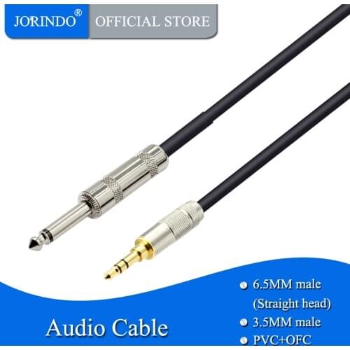 JORINDO 1M/3.2FT 6.35MM to 3.5MM audio cable,6.5MM male to 3.5MM male cell phone notebook microphone amplifier line