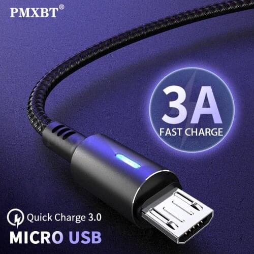 PMXBT Micro USB Cable 0.25M/1.2M/2M Fast Charging Data Cord For Samsung Xiaomi Redmi Note 4 Android Phone Microusb Charger Cable