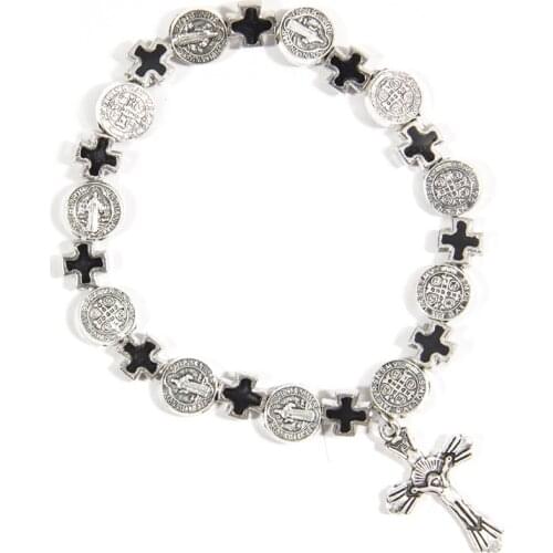 Catholic Religious Jesus Metal Charm Beads Bracelets Men Women Orthodox Virgin Mary Pendant Praying Jewelry