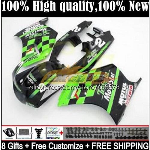 Body For SUZUKI RGV250 RGVT-250 VJ 23 98 RGVT250 19CL.28 RGVT RGV 250 SAPC VJ23 97 98 RGV-250 1997 1998 OEM Fairing green rizla