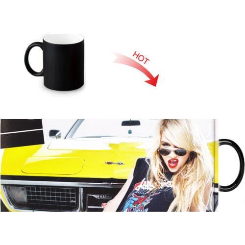 Kesha Rose Sebert Magic DIY Mugs Heat Changing Color Water Milk Coffee Cup Black Transforming White Mug Gift Idea