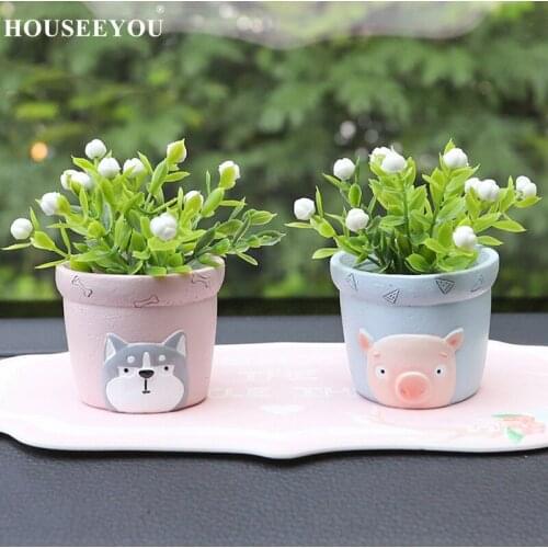 Mini Cute Animal Pattern Flower Pot Succulents Storage Container Plant Bonsai Flowerpot Garden Home Decoration Vase Crafts