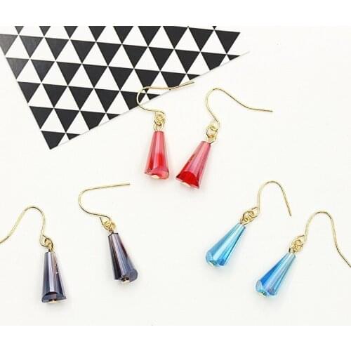 Fashion 6 Color Crystal Glass Drop Earrings for Women Geometric Irregular Dangle Hook Earring Sweat Boho 2021 New Jewelry Gifts