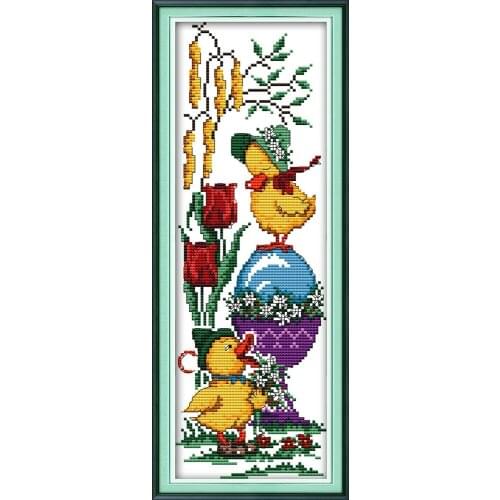 The egg and the lovely duckling cross stitch kit aida 14ct 11ct count print canvas stitches embroidery DIY handmade
