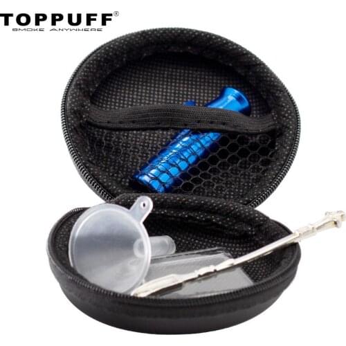 TOPPUFF Snuff Set Glass Snuff Sniffer Snorter Dispenser + Glass Mat Pad + Plastic Funnel + Metal Snuff Spoon Smoke Accessories