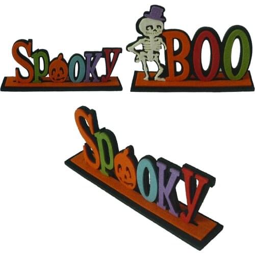 Halloween Letters Table Decor Felt Cloth Tabletop Desk Stand For Home Party
