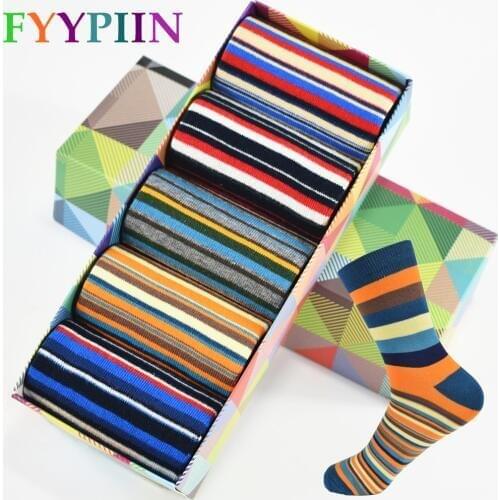 Casual Mens Socks Chromatic Stripe Five Pairs Of Socks Man With The Final Design Clothing Fashion Designer Style Cotton No Box