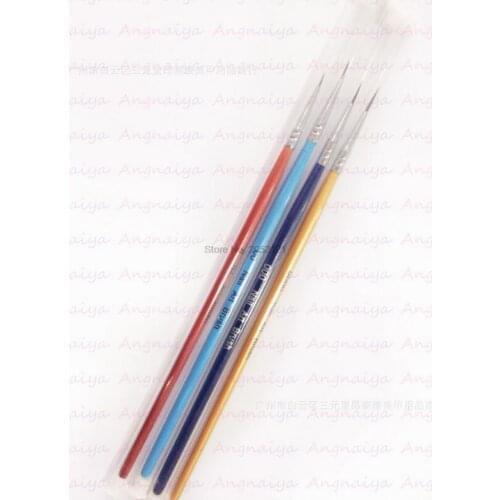 By dhl or ems 500sets 4pcs/set Color Acrylic Uv Gel Pen Professional Nail Art Paint Drawing Brush Kit Nail Art Manicure Tool new