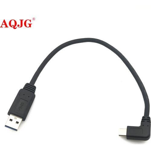 Straight 90 Degree Cable USB 3.0 Type A Male to USB 3.1 Type C Male Angle Sync & Charge Converter Adapter Data Cable Drop