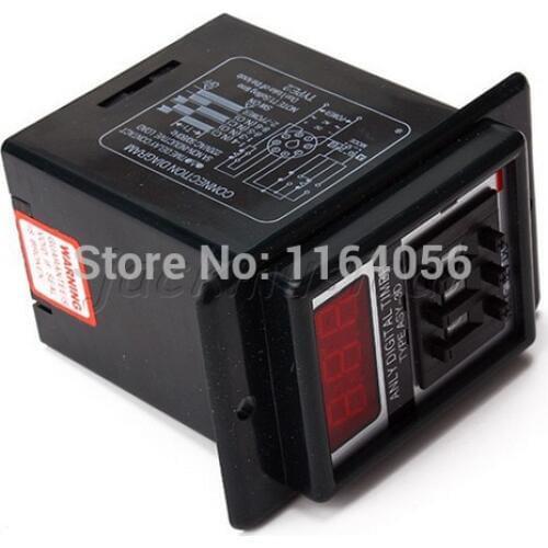 DC24V 1-999 Second Digital Timer Time Delay Relay Black 8 Pin ASY-3D