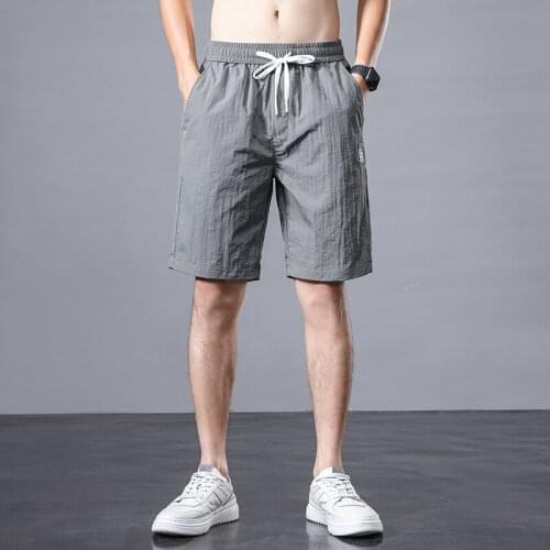Mens Casual Shorts Summer Comfortable Linen Beach Shorts Elastic Waist Solid Color Shorts